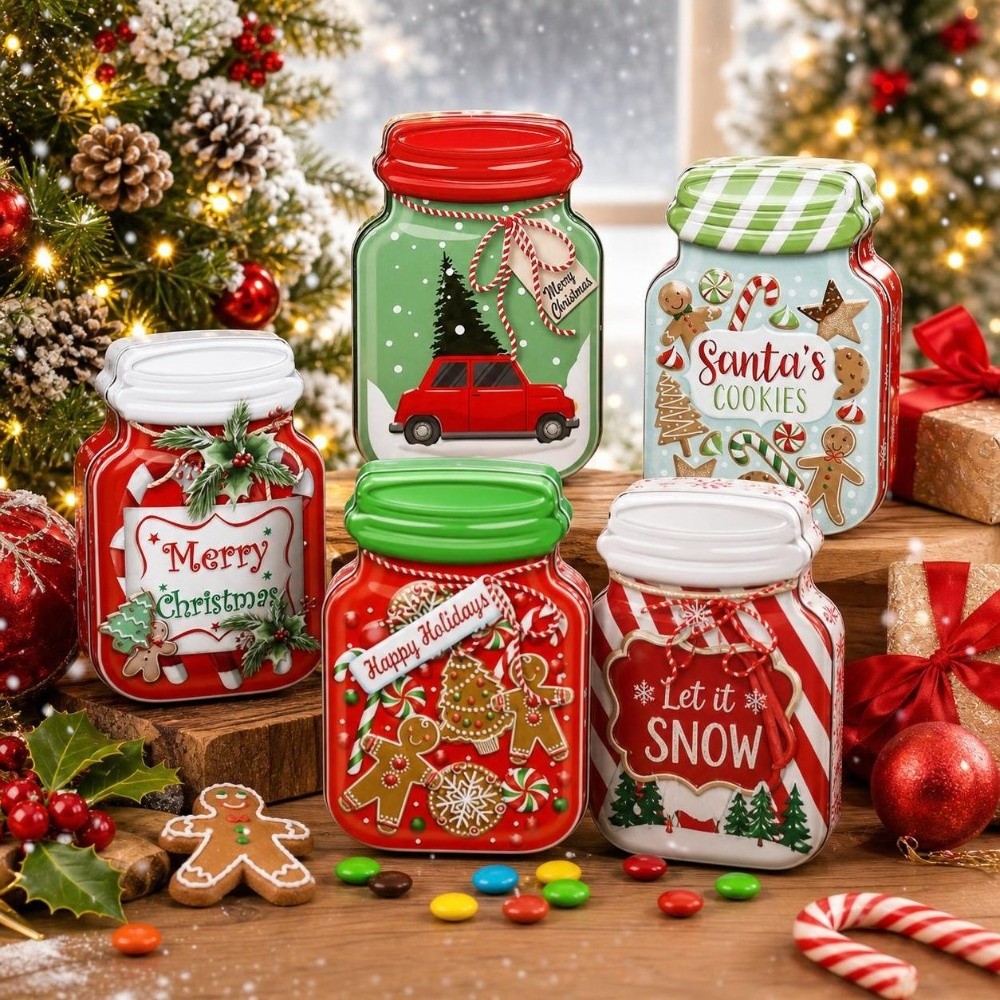 Kapaklı Metal Noel Teneke Kutu - Tin Container Lid incelemesi ve fiyatı
